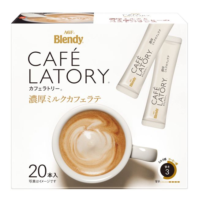 AGF Blendy Cafe Latte Sticks, Thick Milk Cafe Latte, 20 Bottles x 3 Boxes [Stick Coffee]