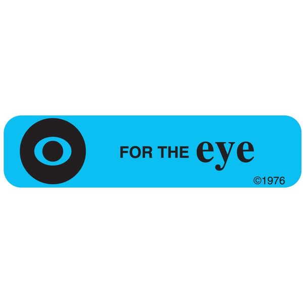 PHARMEX 1-18G Permanent Paper Label,"FOR THE EYE", 1 9/16" x 3/8", Blue (500 per Roll, 2 Rolls per Box)