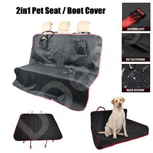 Rear Seat Cover Pet Dog Cat Black Red Protector Boot Liner For Volvo S60 Saloon