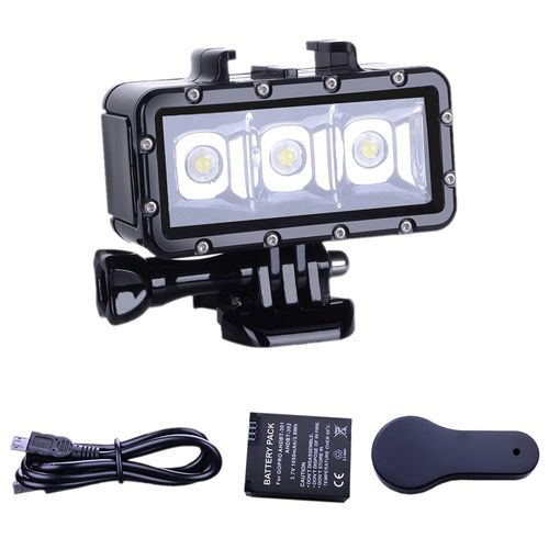 Suptig Diving Light Waterproof Light Fill Night Light Diving Underwater Light for Gopro Hero 13/Hero 12/11/10/9/8/7/6/5/4/3/3+/Hero Session/AKASO/DJI osmo Waterproof 147ft(45m)