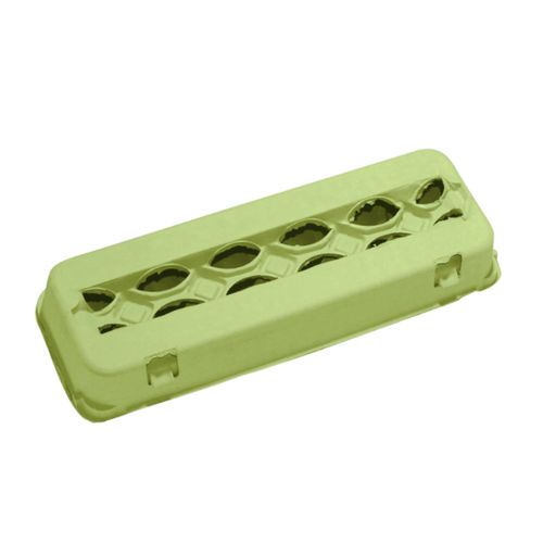 Lime Green Tint Colored Blank 12-Egg View Top Paper Pulp Cartons in Bulk - Recyclable & Eco Friendly Egg Cartons (25 Pack)