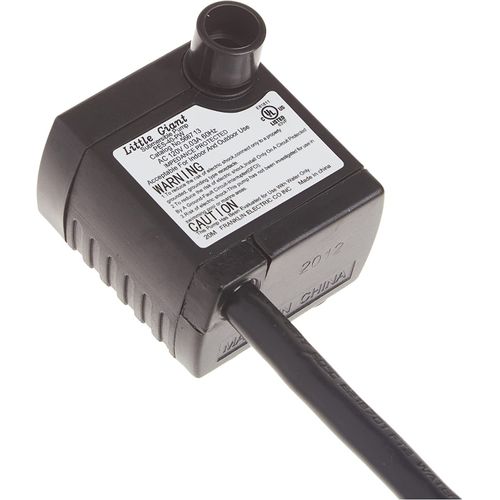 Little Giant PES-40-PW 115-Volt, 45 GPH Magnetic Drive Fountain Pump with 6-Ft. Cord, Black, 566713