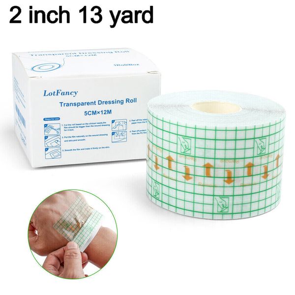 2 Inch Transparent Film Dressing Roll Wound Adhesive Tape Bandage Waterproof