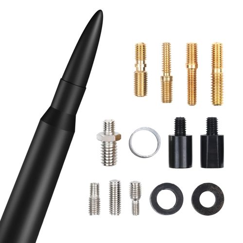 Universal Car Short Antenna Replacement for Ford F150 F250 F350 5.3 Inch 50 Cal Stubby Truck Antenna(Black)