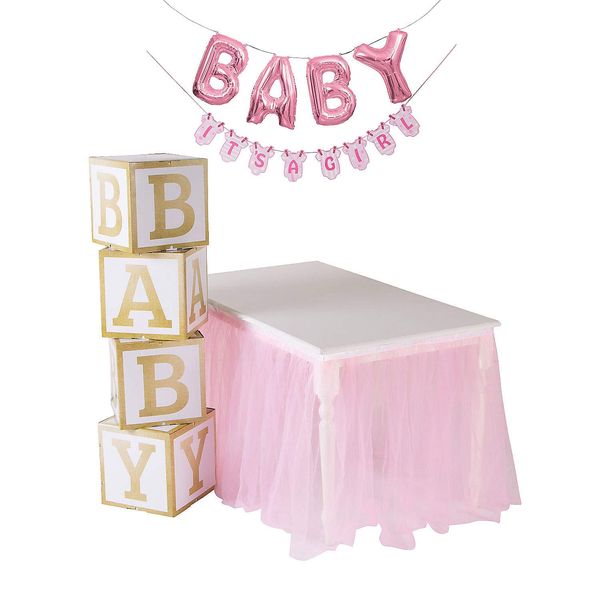 Fun Express Pink Drive-By Baby Shower Party Decor – Fun Whimsical Decorations for Drive-By Baby Showers Gender Reveals & Celebrations – Welcoming Baby Girls – Perfect for Memorable Events – 7 Pieces