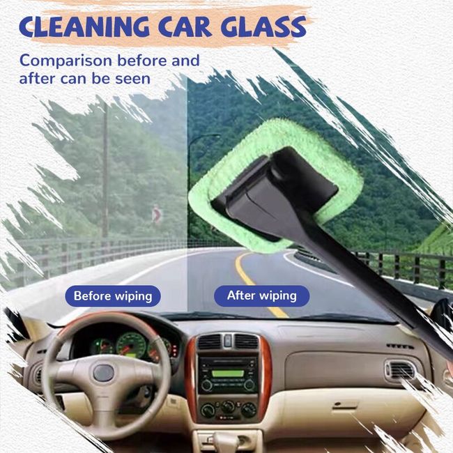 3 Pcs Window Windshield Cleaning Tool Microfiber Car Wiper Cleaner Glass  Brush