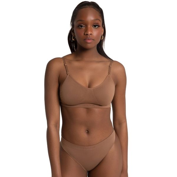 Capezio Damen Seamless Clear Back Bra BH, Mocha, M