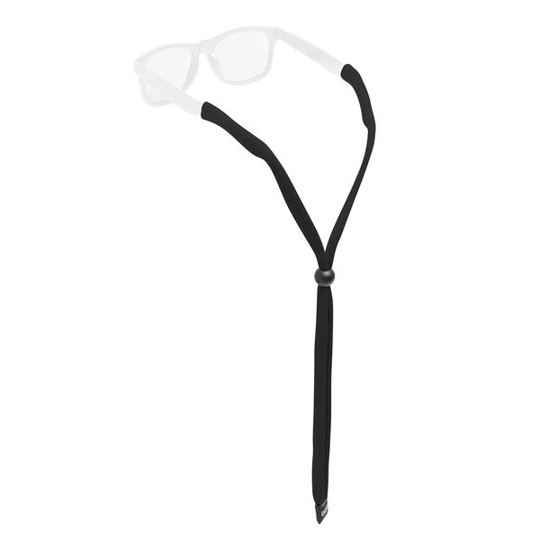 Chums Original Cotton Retainer - Unisex Eyewear Keeper for Sunglasses & Glasses - Adjustable Fit, Washable & Made in USA (Standard-End, Black)