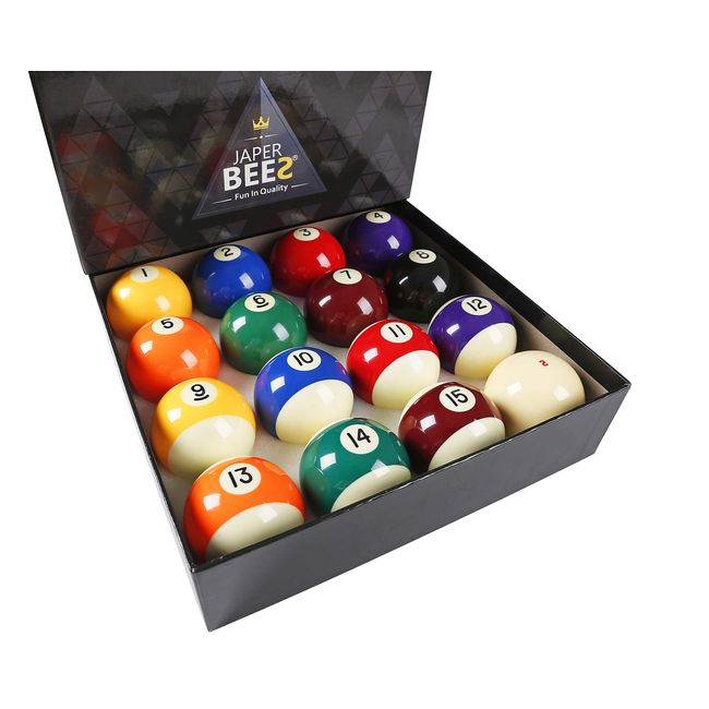 JAPER BEES Pool Balls Billiard Balls Pool Table Balls Set Regulation Size Classic Pro and Marble (Premium)