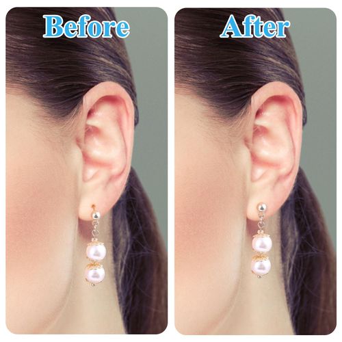 CustomyLife 2 Pair White Gold Earring Backs for Droopy Ears, Brass Locking Heart Earring Lifters Support Backing Replacement, Pierced Secure Flat Stopper Stud for Heavy Earrings