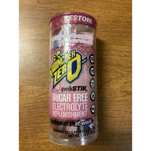 Sqwincher ZERO Sugar Free Electrolyte Drink 10 Strawberry Lemonade Qwik Stik