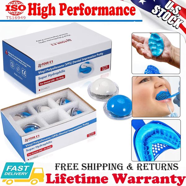 US Dental Putty Fast / Regular Set PVS VPS Impression Material Mint Base 12x 25g