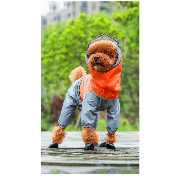 All-Weather Dog Raincoat: Ultimate Protection For Your Furry Friend - Orange Grey / 3Xl