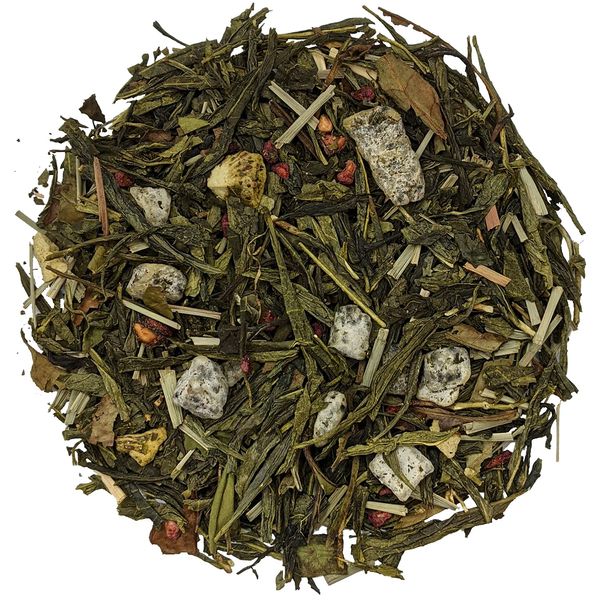 Simpli-Special Pomegranate Dragon Fruit Premium Green & White Loose Leaf Tea Blend | Hunan Province Green Tea and White Pai Mu Tan | Real Fruit Pieces and Chinese Tea | 100g in Resealable Pouch