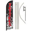 Tattoos Windless Full Curve Advertising Banner Flag & Pole Kit