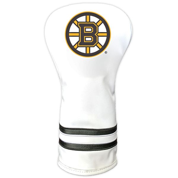 Team Golf NHL Boston Bruins White Vintage Driver Golf Club Headcover, Form Fitting Design, Retro Design & Superb Quality