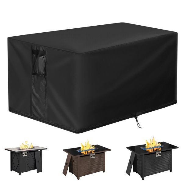 Velfree Fire Pit Cover Rectangle,70 Inch Rectangular Firepit Covers,Waterproof Gas Fire Pit Table Cover - 70 x 32 x 15 Inch