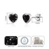 Philip Jones Black Onyx Heart Stud Earrings