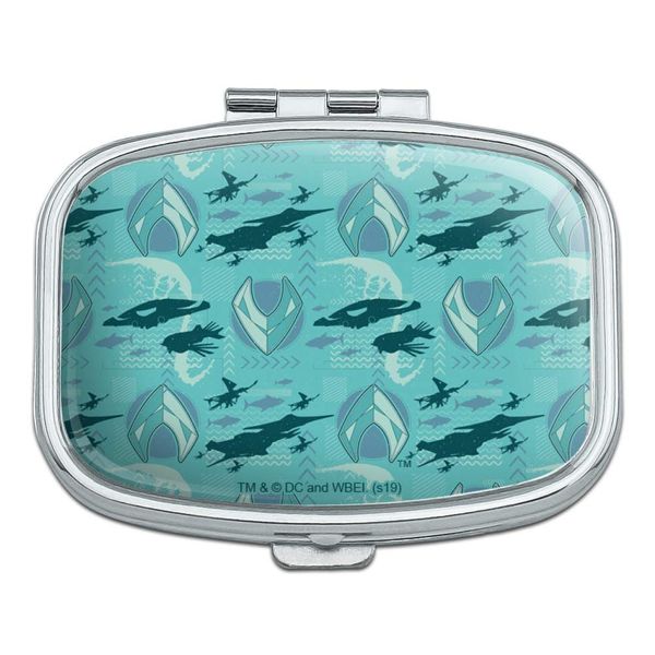Aquaman Movie Fish and Ships Pattern Rectangle Pill Case Trinket Gift Box