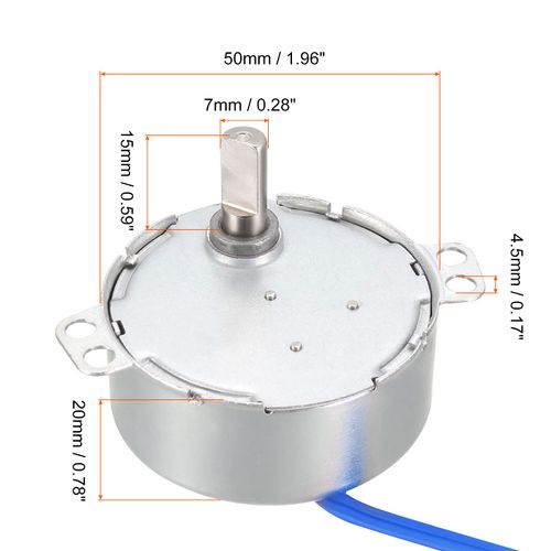 Rebower Synchronous Motor Thin Crogeared Motor Thin Clonas Motor AC 100-127V 4W 20-24PM / MIN 50-60Hz CC W Electric Motor Turntable Electric Motor Fan