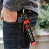 MITSUBISHI RED Racing Keychain Metal Backpack key Ring Hook Strap Lanyard Nylon