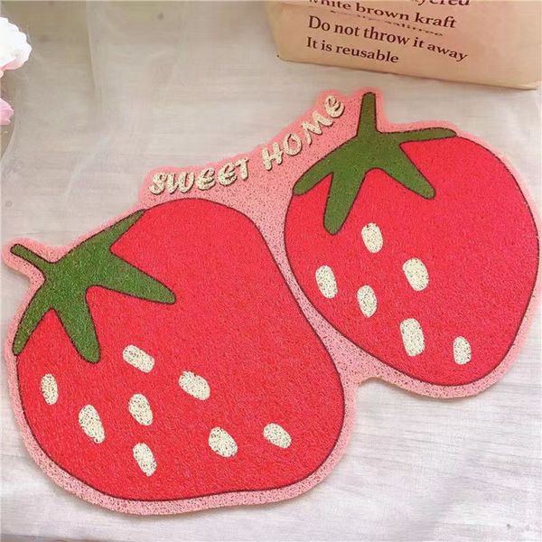 Fruit Shape Cat Litter Mat Skid Resistance Easy To Clean For Pet Food DEK