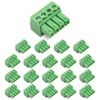 Cermant 20 pcs 4 Pin KF2EDG 3.81mm/0.15" Pitch Pluggable PCB Angle Screw Terminal Block Plug Connector Socket Panel Mount DIY