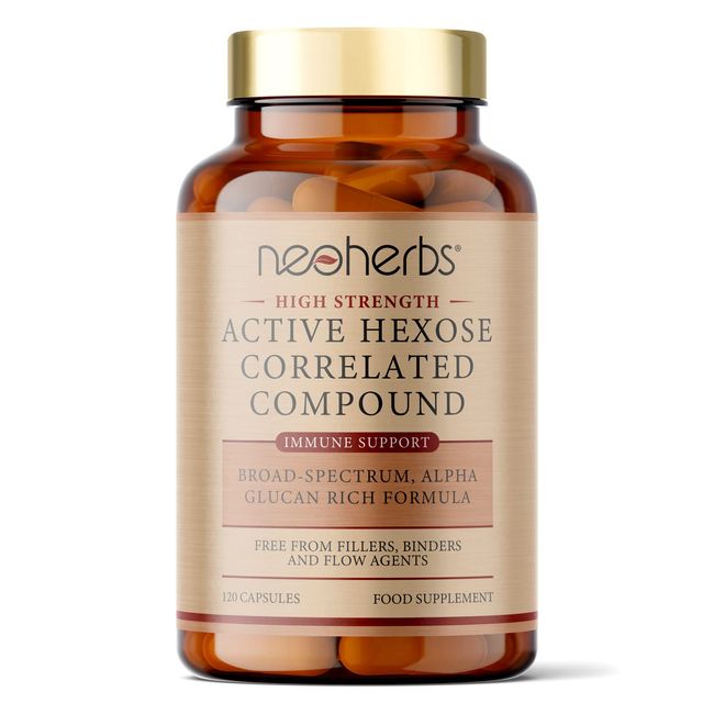 Active Hexose Correlated Compound - 600mg - 120 Capsule - Immune Support - Alpha Glucans - Supports T-Cell/Natural Killer Cell Activity - UK Made - GMP Standards