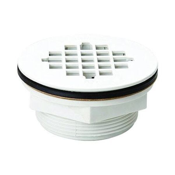 Zoro Select 133-101 Shower Drain,Compression,Pvc,White Grid