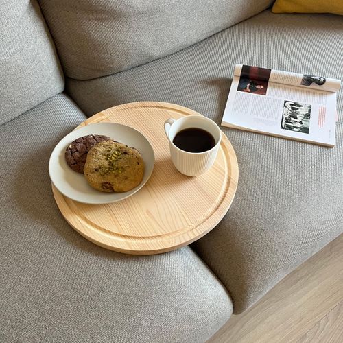 WOODCHES Sofa Tray – Wooden Foldable Sofa Tray Table For Seat Cushion, Perfect for Coffee & Remote Control, Solid Wood Sofa Tray Table, Solid Spruce Couch Table (Natural, Small 12")
