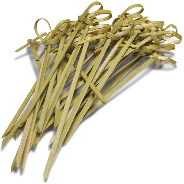 MVS Wholesale 100 x 12cm Biodegradable Bamboo Japanese Cocktail Picks Barbecue Skewers Sticks for Barbecues, Kebabs, Burgers, Cocktails, Buffets Party, Home and Kitchen, Brown (JCP100)