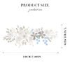 Edary Flower Bride Wedding Hair Vine Silver Crystal Hair Accessories Bridal Pearl Headband Blue Bead Headpiece for Women and Girls