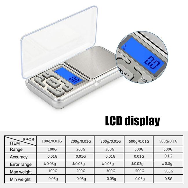 Digital Pocket Scale 200 X 0.01g, With Back-lit Lcd Display, Mini Digital  Weighing Scale