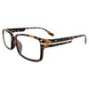 Incredible Bargains The Dean Stylish Rectangular Reading Glasses + 1.00 Brown Tortoise
