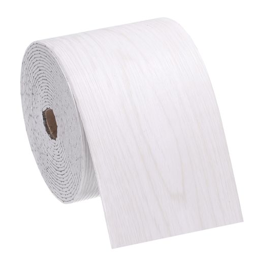 uxcell Peel and Stick Waterproof Wall Border, 4" x 197" White Wood Grain Removable Wallpaper Border Sticker Trim Wall Edging Lines for Wall Corner Table Furniture Mirror Frame