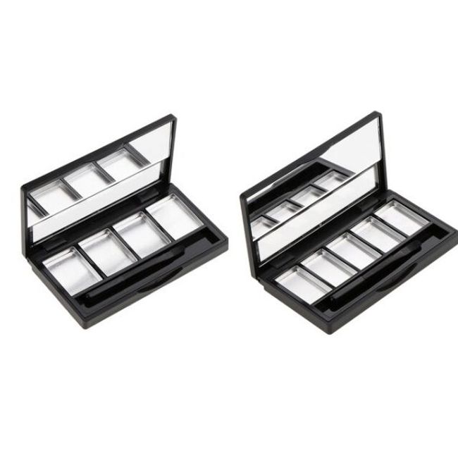 Makeup Cosmetics Empty DIY Palette Box Eyeshadow Blush Container Case Lipstick 2pcs with Mirror and Brush