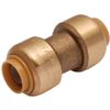 (12)-SharkBite 3/8 In. (1/2 In. OD) Push-to-Connect Straight Brass Coupling