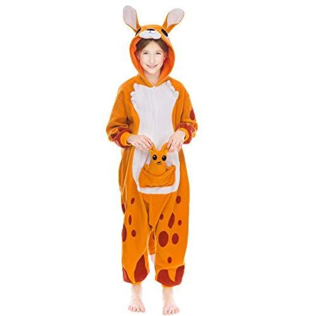 Spooktacular Creations Unisex Child Pajama Plush Onesie One Piece Kangaroo Animal Costume (4-6 yr)