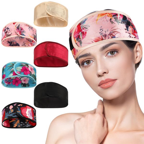 Eurzom 6pcs Satin Hairband, Adjustable Hair Wrap for Women - Sleep Cap, Headband, Scarf - Sleeping, Yoga, Casual Outings