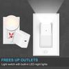 4Pack SOZULAMP 3 Way Light Switch with LED Night Light 15Amp 120/277Volt,Three Way Wall Switch, Automatic On/Off Sensor, White