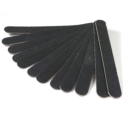 Black Nail File, Set of 12, 100/180, For Gel Off and Nail Care, Nail File, Nail File