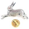 RUNNING HARE Hand Made in UK Pewter Lapel Pin Badge