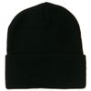 MG 12 Inch Long Knitted Beanie - Black OSFM