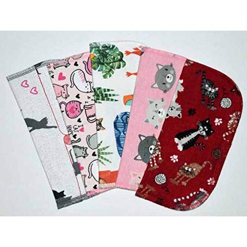 2 Ply Printed Flannel 8x8 Inches Set of 5 Little Wipes The Cats Meow