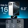 JETech iPhone 16 Pro 6.3 Inch Tempered Glass Screen Protector with Guide Frame No Interference Case HD Clear 2 Pack
