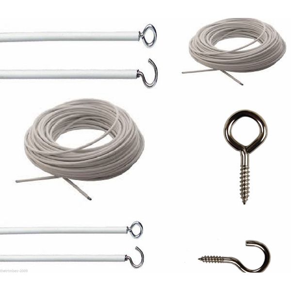 Net Curtain Wire - Free Hooks & Eyes- 2 metres