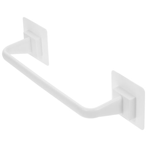 YARNOW Self Adhesive Bathroom Towel Bar, 12 Inch No Drilling Wall Mounted Towel Rack, White, ABS, for Bathroom, Kitchen, Balcony, Guest Room
