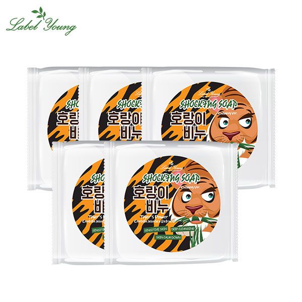 Label Young Deep Dry + Skin Soothing + Waste Removal Tiger Soap Shocking Soap Calming Version 100g 4+1ea