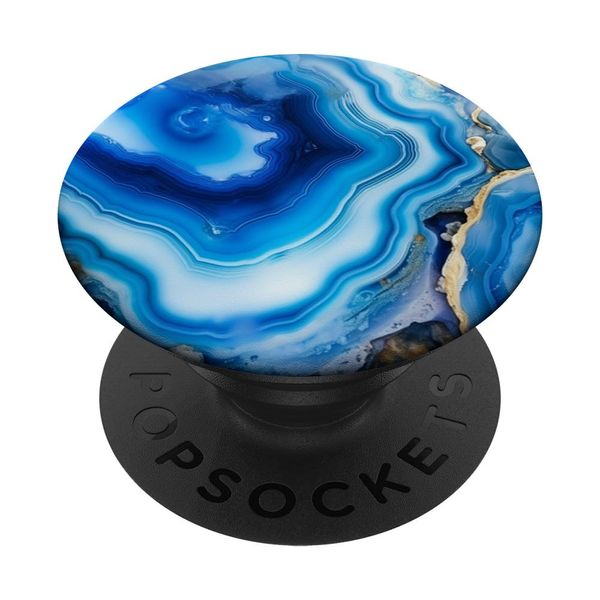 Elegant Blue Agate Pattern PopSockets Adhesive PopGrip