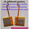 LG 2000mAh Battery Upgrade replacement for iPod Classic 6.7 & Video 5th Thin-US